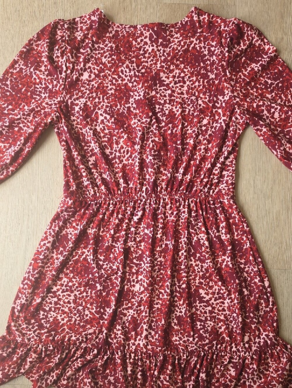 Vero Moda Red & Pink Button-Front Drawstring Mini Dress - Picture 7 of 7